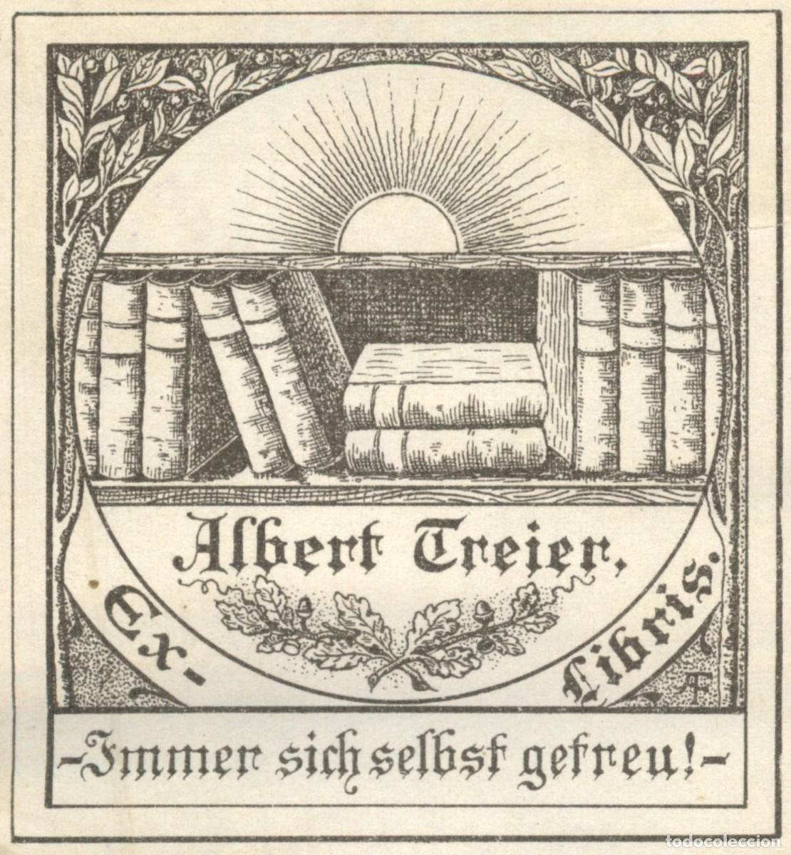 Arte: Albert Treier 7 x 6 cms &ndash; Ex Libris, Bookplate, Exlibris - Foto 1