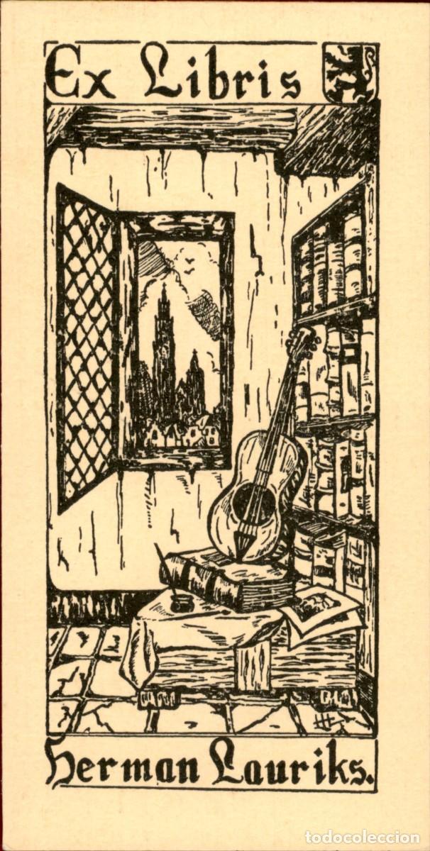 Arte: Herman Louriks 13 x 6 cms &ndash; Ex Libris, Bookplate, Exlibris - Foto 2