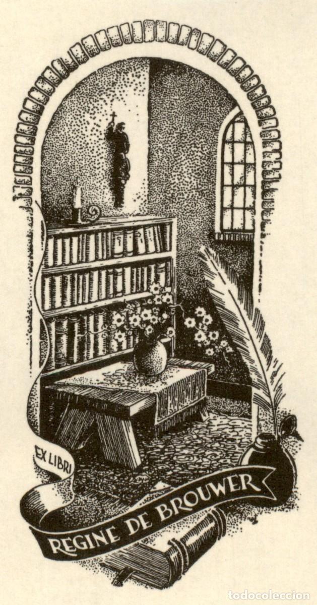 Arte: Regine de Brouwer 10 x 6 cms &ndash; Ex Libris, Bookplate, Exlibris - Foto 1