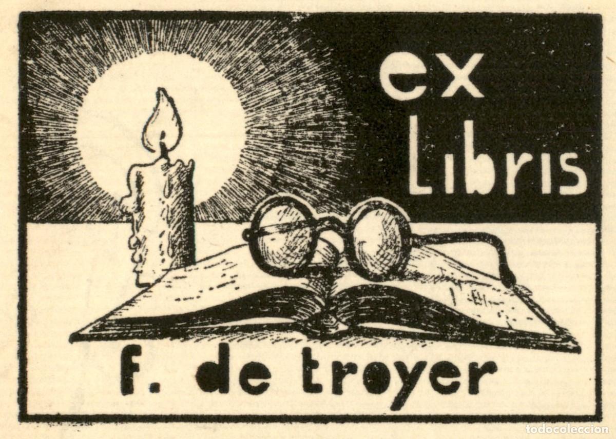 Arte: F. de Troyer 6 x 6 cms &ndash; Ex Libris, Bookplate, Exlibris - Foto 1