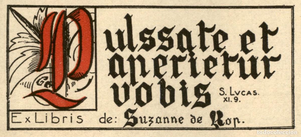 Arte: Suzanne de Rop 12 x 6 cms &ndash; Ex Libris, Bookplate, Exlibris - Foto 1