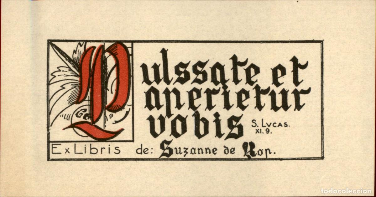 Arte: Suzanne de Rop 12 x 6 cms &ndash; Ex Libris, Bookplate, Exlibris - Foto 2