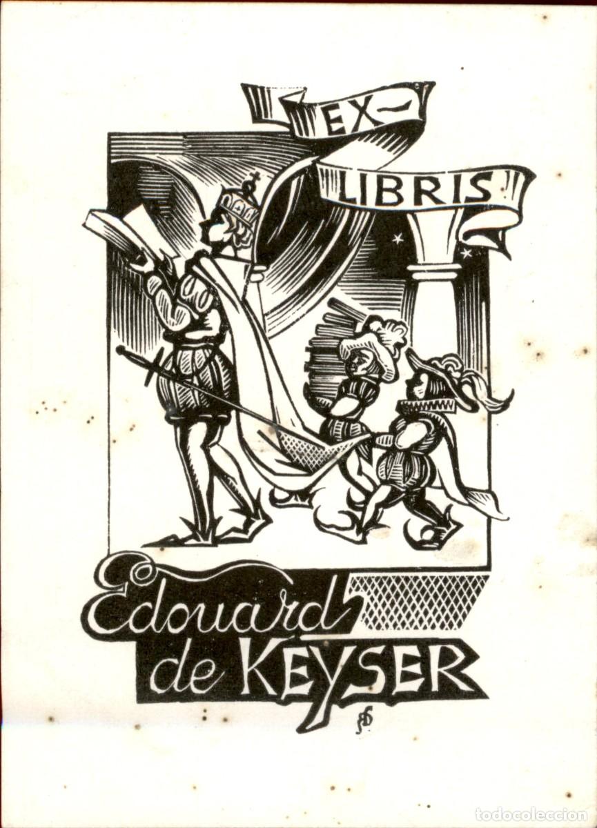 Arte: Edouard de Keyser 8 x 6 cms &ndash; Ex Libris, Bookplate, Exlibris - Foto 2