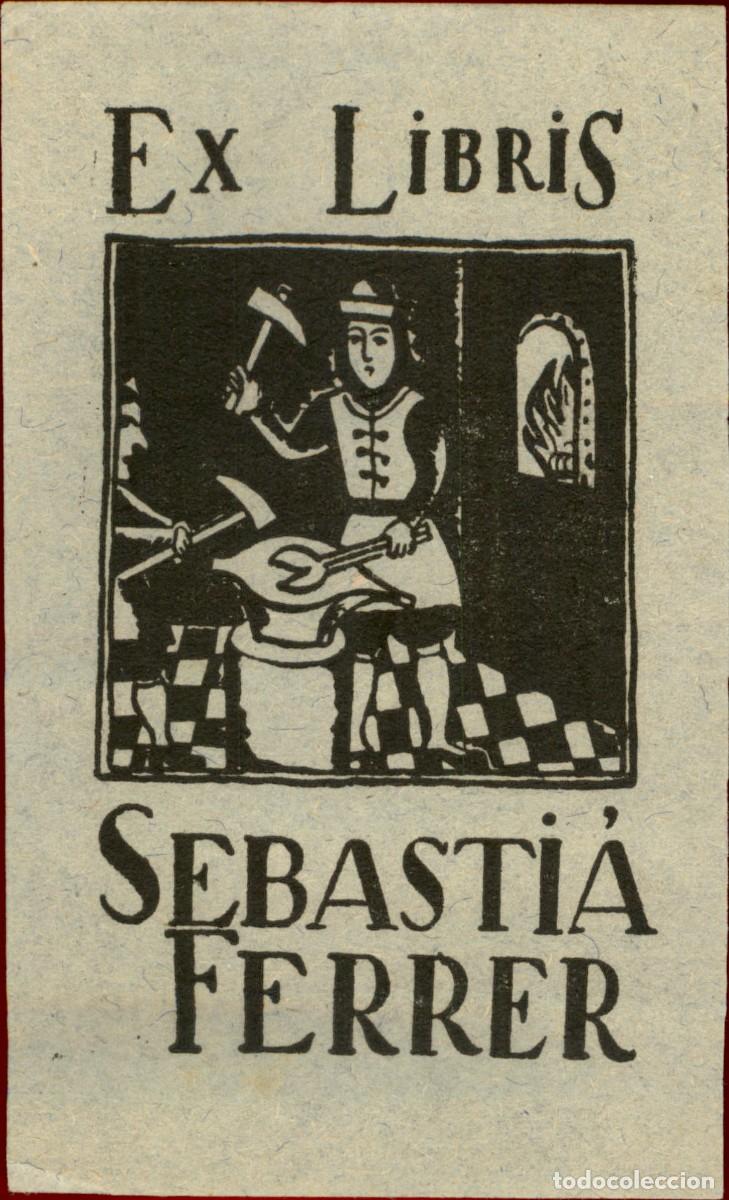 Arte: Sebatia Ferrer 10 x 6 cms &ndash; Ex Libris, Bookplate, Exlibris - Foto 2