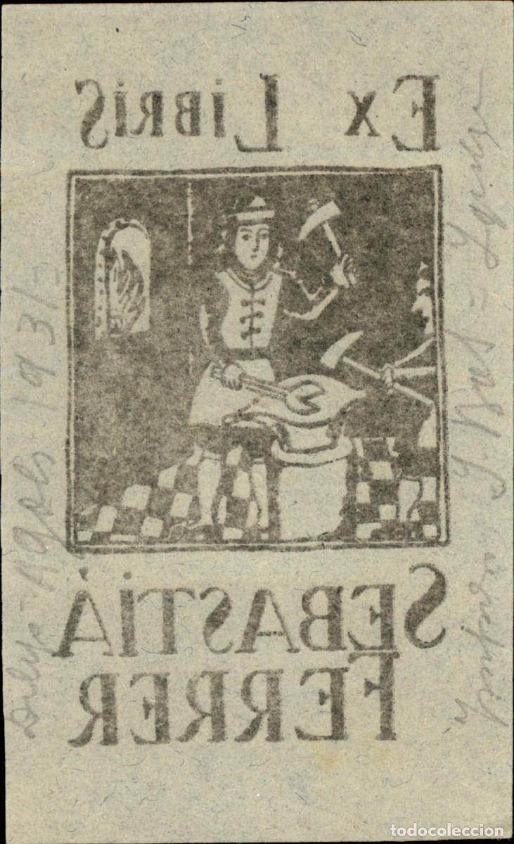 Arte: Sebatia Ferrer 10 x 6 cms &ndash; Ex Libris, Bookplate, Exlibris - Foto 3