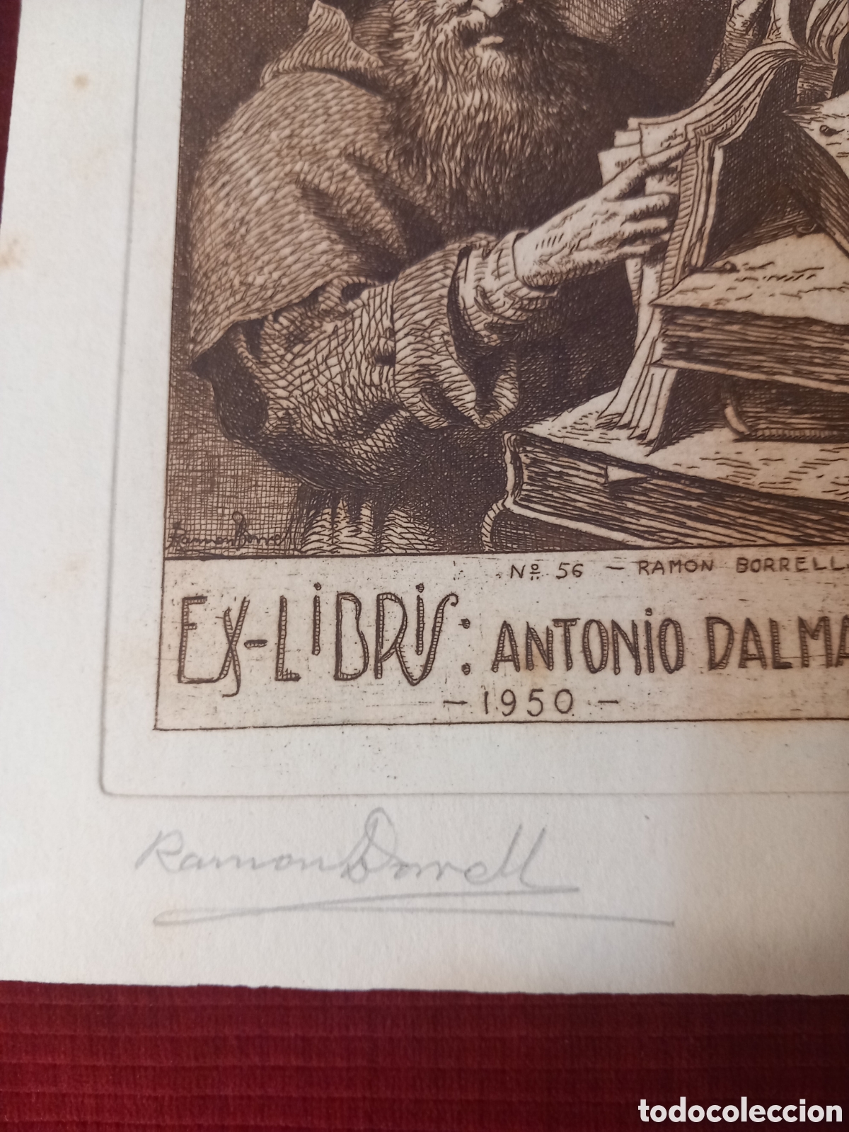 Arte: Grabado exllibris Ram&oacute;n Borrell - Foto 2