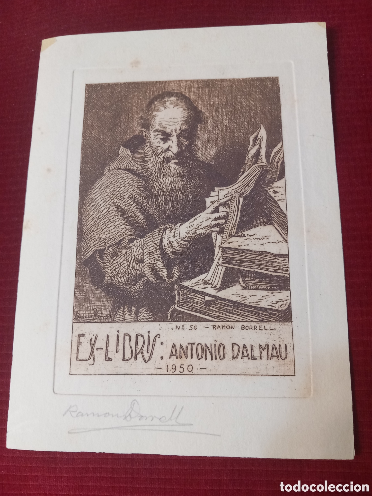 Arte: Grabado exllibris Ram&oacute;n Borrell - Foto 1