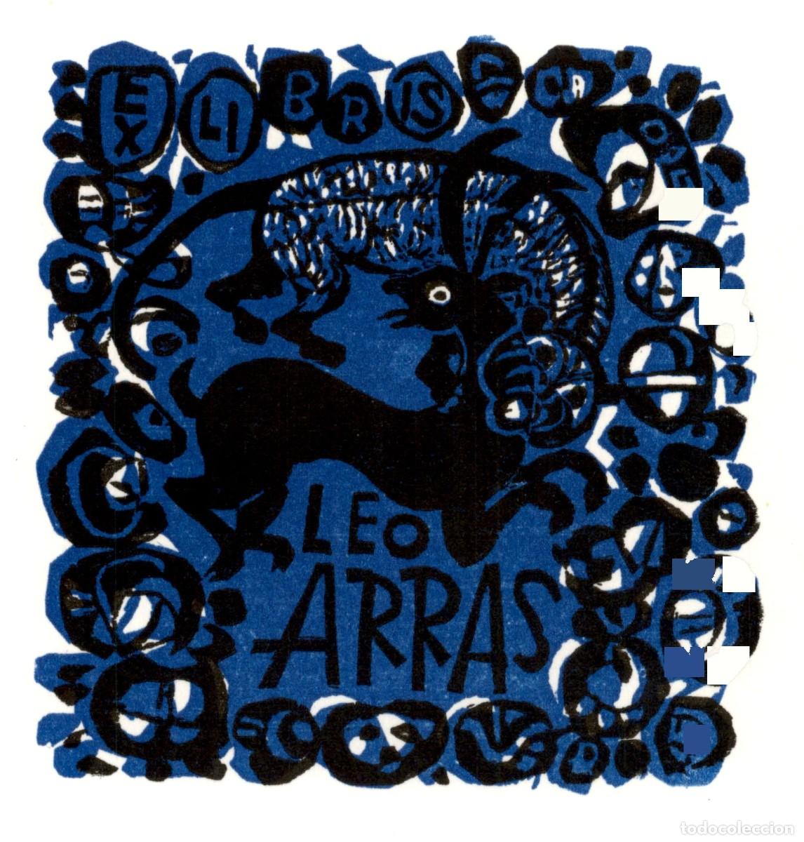 Arte: Leo Arras &ndash; Lenke Diskay Budapest 12 x 10 Cms Exlibris Bookplate Ex-Libris - Foto 1