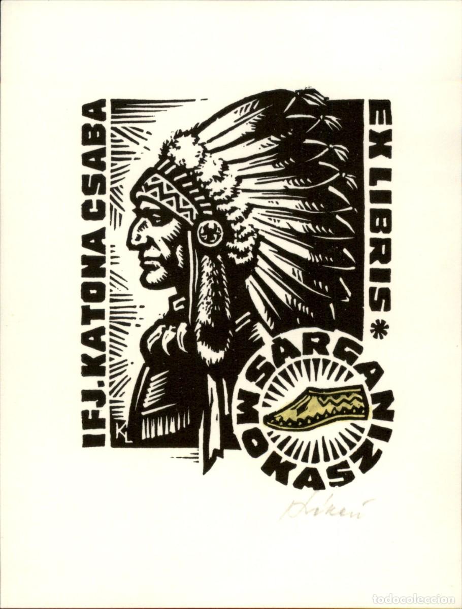 Arte: IFJ. Katona Csaba 12 x 9 Cms Exlibris Bookplate Ex-Libris - Foto 2