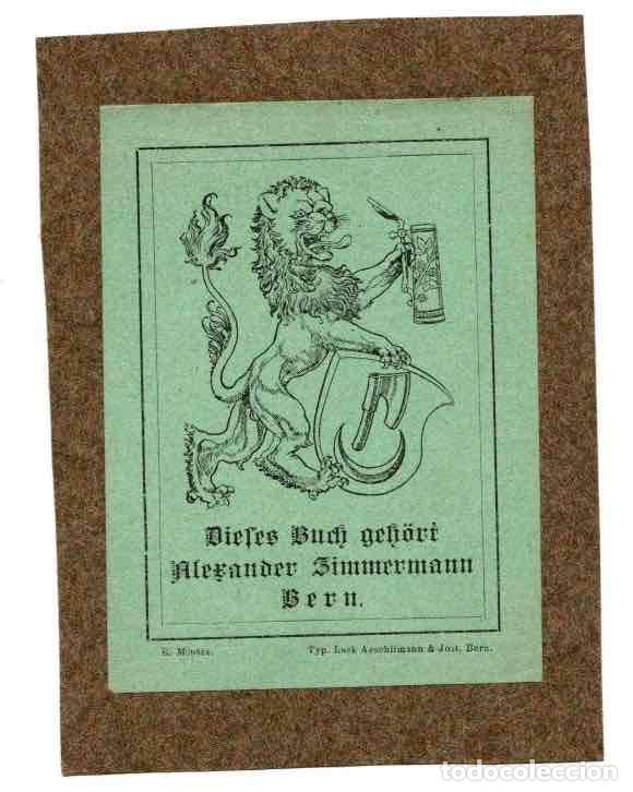 Arte: EXLIBRIS ALEXANDER SIMMERMANN. BERN, SUIZA. C. 1930 - Foto 1