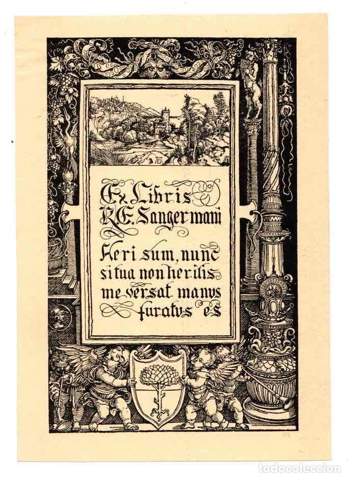 Arte: EXLIBRIS R. E. SANGERMANI. C. 1900 - Foto 1