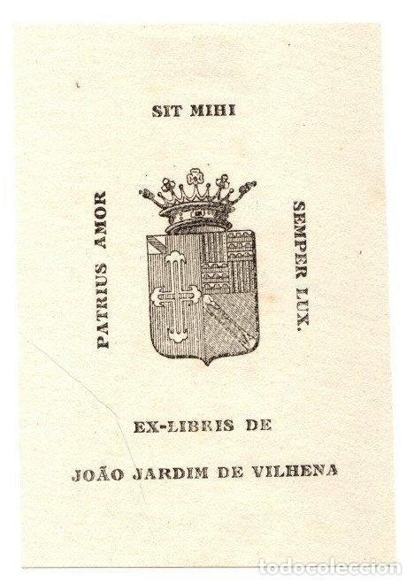 Arte: EXLIBRIS JOAO JARDIM DE VILHENA. C. 1920 - Foto 1