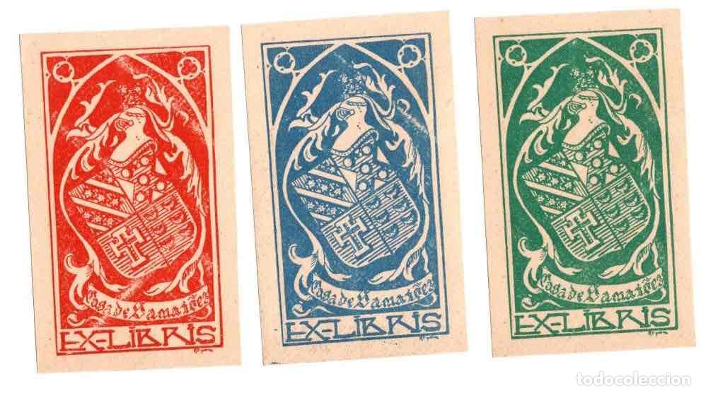 Arte: LOTE 3 EXLIBRIS CASA DE ZAMAIRES. C. 1930 - Foto 1
