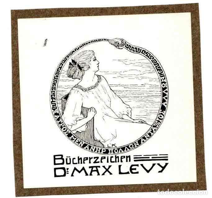 Arte: EXLIBRIS DR. MAX LEVY. C. 1930 - Foto 1