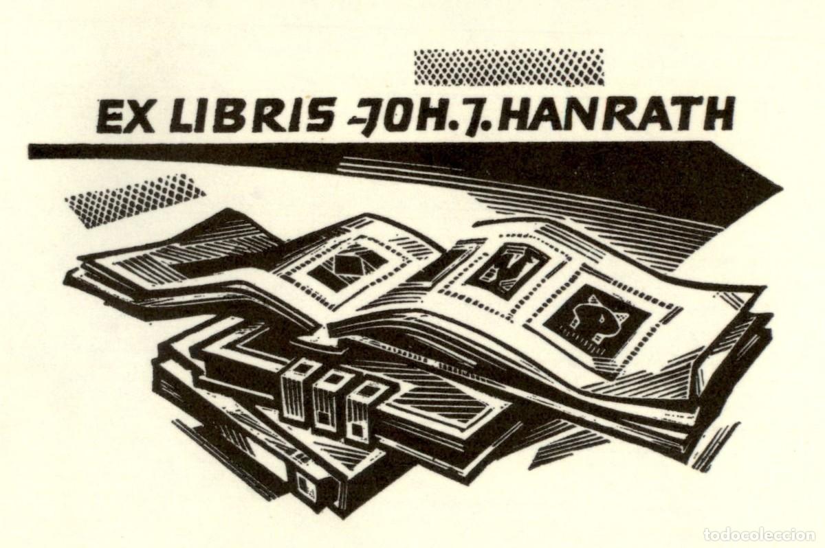 Arte: Joh. J. Hanrath 10 x 6 Cms Exlibris Bookplate Ex-libris - Foto 1