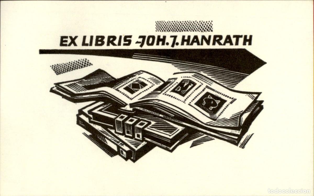Arte: Joh. J. Hanrath 10 x 6 Cms Exlibris Bookplate Ex-libris - Foto 2