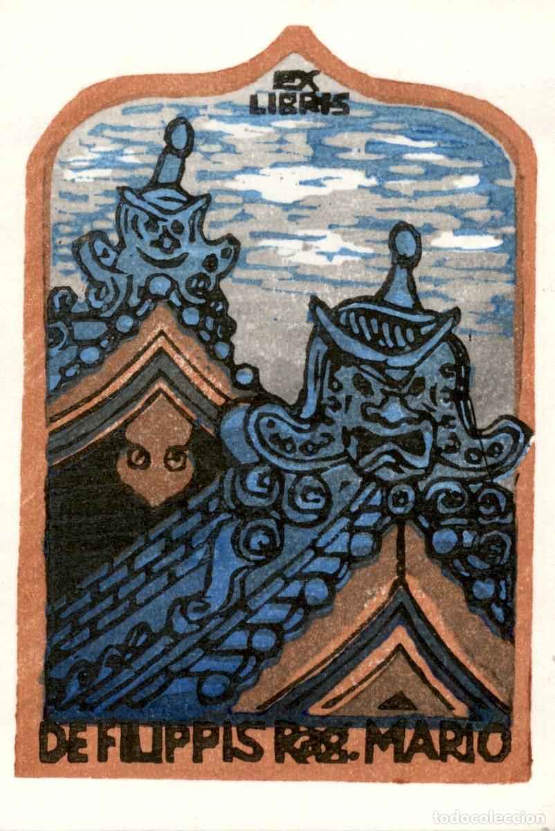 Arte: Mario de Filippis 9 x 6 Cms Exlibris Bookplate Ex-Libris - Foto 2