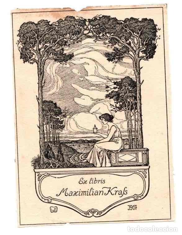 Arte: EXLIBRIS MAXIMILIAN KRAFT. A&Ntilde;O 1907 - Foto 1