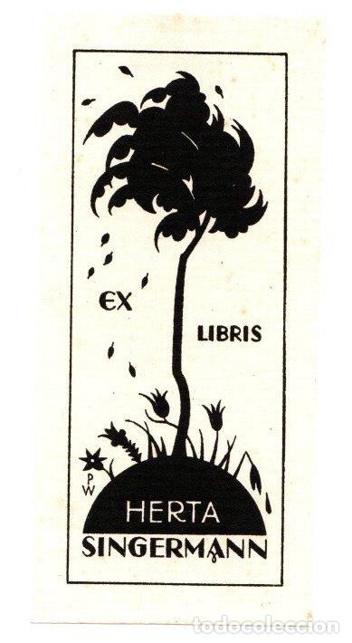 Arte: EXLIBRIS HERTA SINGERMANN. DIBUJO PETER WOLBRANDT - Foto 1