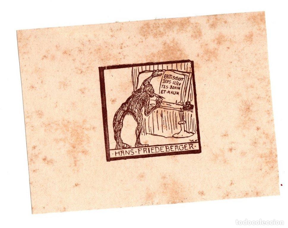 Arte: EXLIBRIS HANS FRIEDEBERGER. LEIPZIG ALEMANIA. C. 1910 - Foto 1