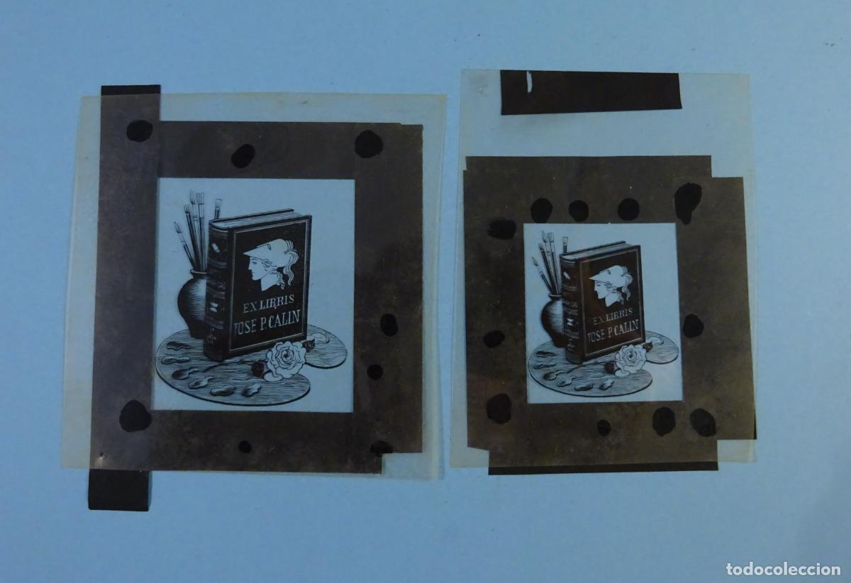 Arte: DOS NEGATIVOS EX LIBRIS JOSE P. CALIN - Foto 1