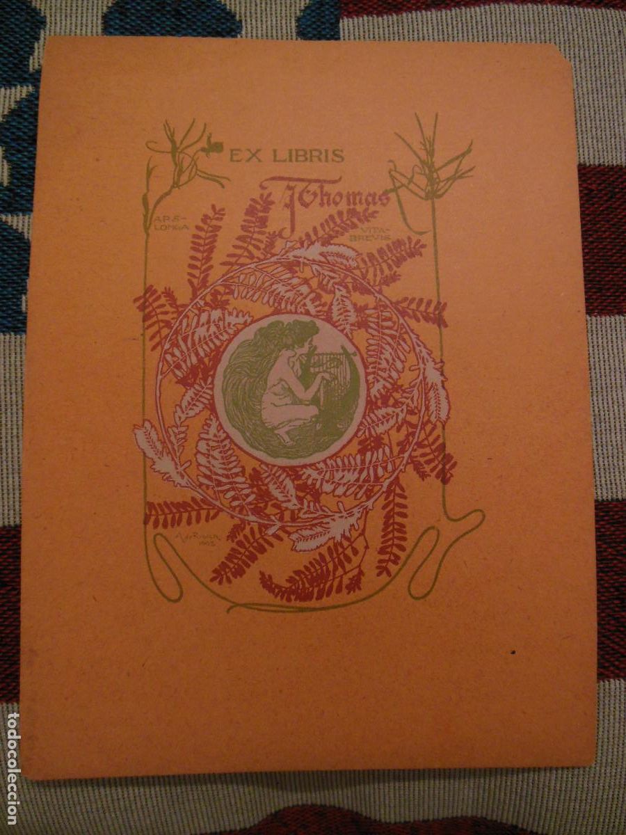 Arte: EXLIBRIS DE ALEXANDRE DE RIQUER PARA THOMAS - EX LIBRIS MODERNISMO - Foto 1
