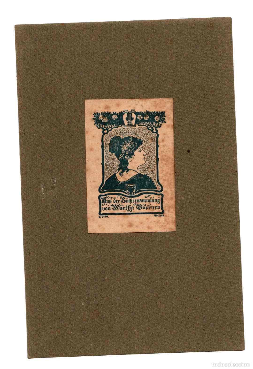 Arte: EXLIBRIS MARTHA BOERNER. G OTTO. 1902 - Foto 1