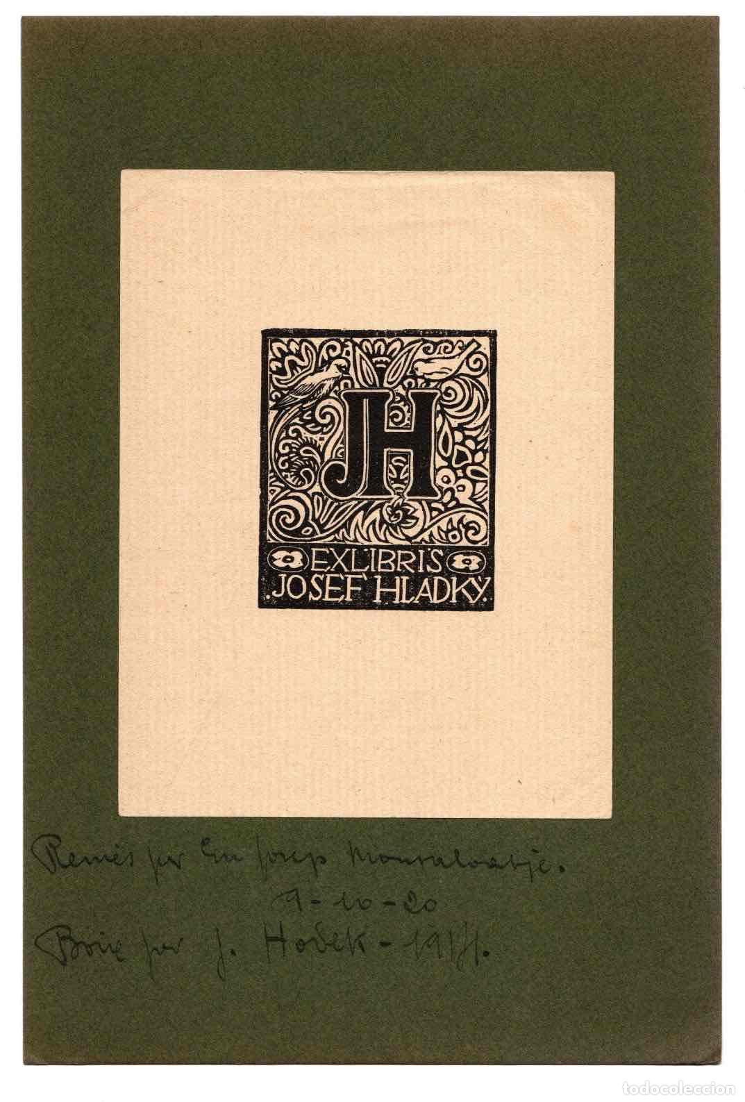 Arte: EXLIBRIS JOSEF HLADKY. A&Ntilde;O 1914 - Foto 1