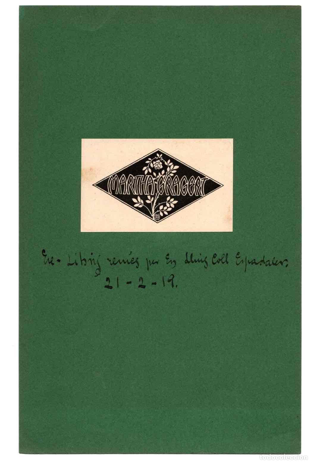 Arte: EXLIBRIS MARTHA GRAGERT. A&Ntilde;O 1919 - Foto 1