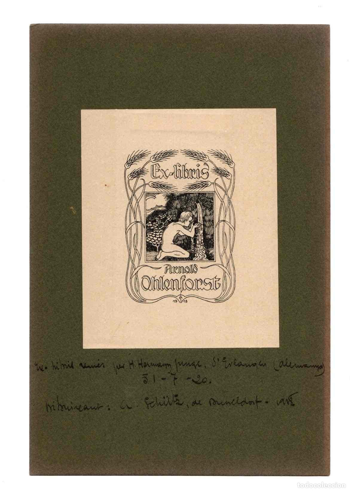 Arte: EXLIBRIS ARNOLD OHLENFORST. A&Ntilde;O 1918 - Foto 1