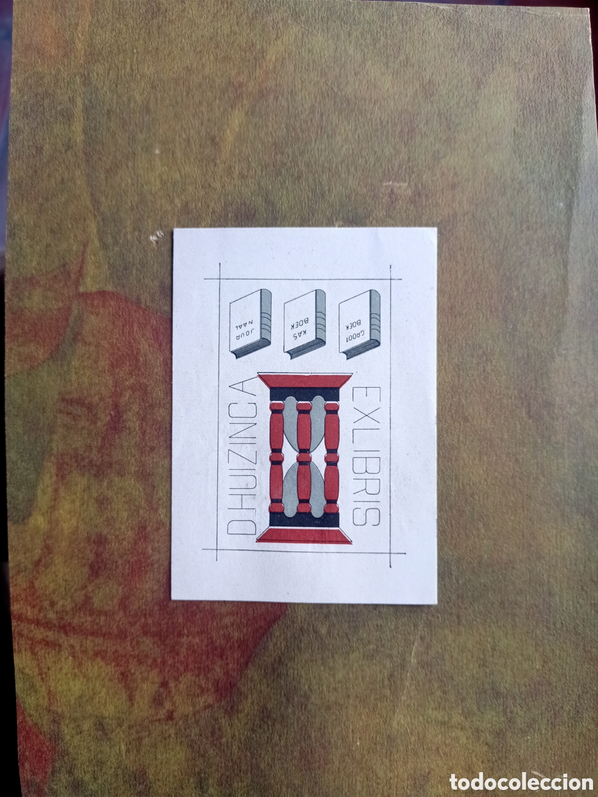 Arte: Exlibris antiguo sobre una cartulina - Foto 1