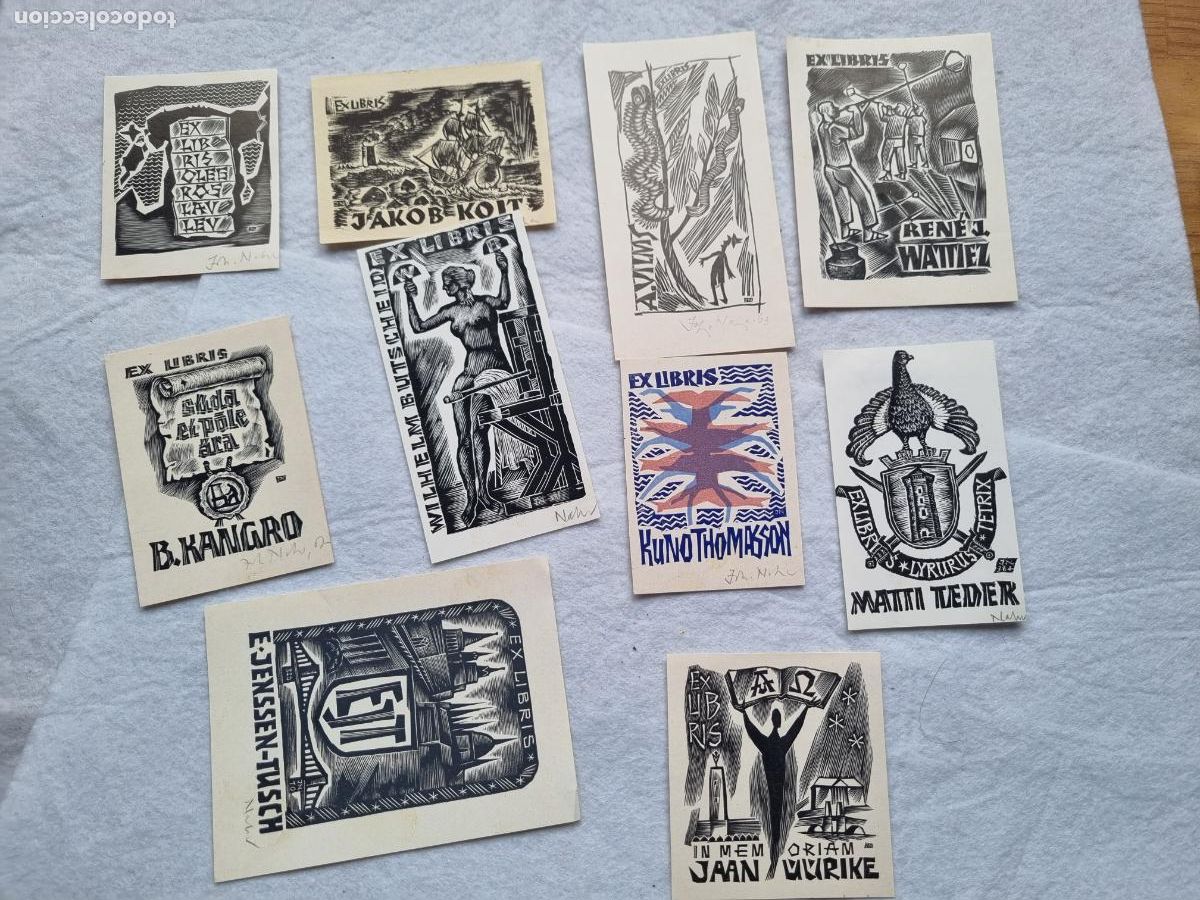 Arte: COLECCION DE 10 EXLIBRIS VARIADOS INTERNACIONALES V1 - Foto 2