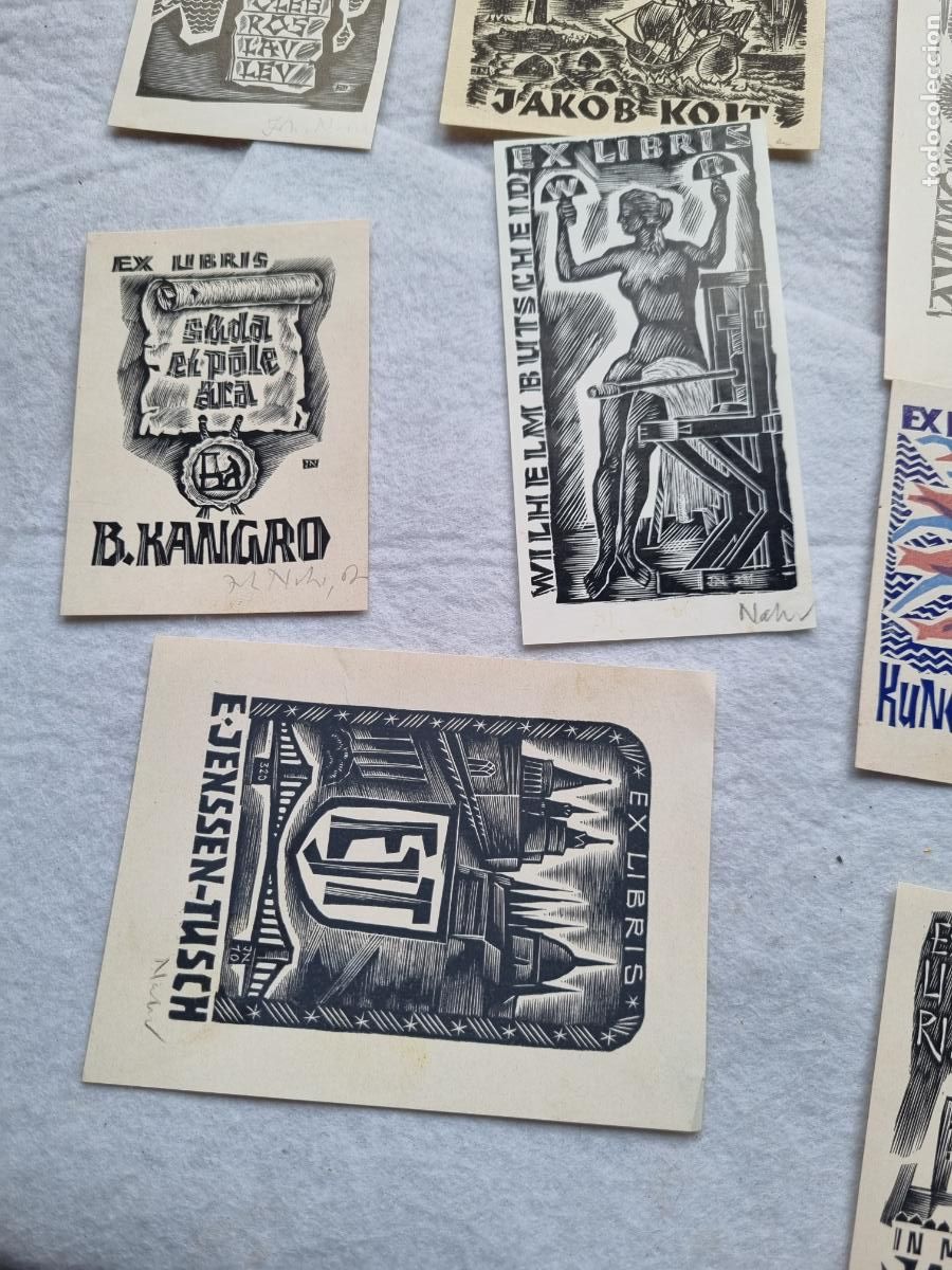Arte: COLECCION DE 10 EXLIBRIS VARIADOS INTERNACIONALES V1 - Foto 7