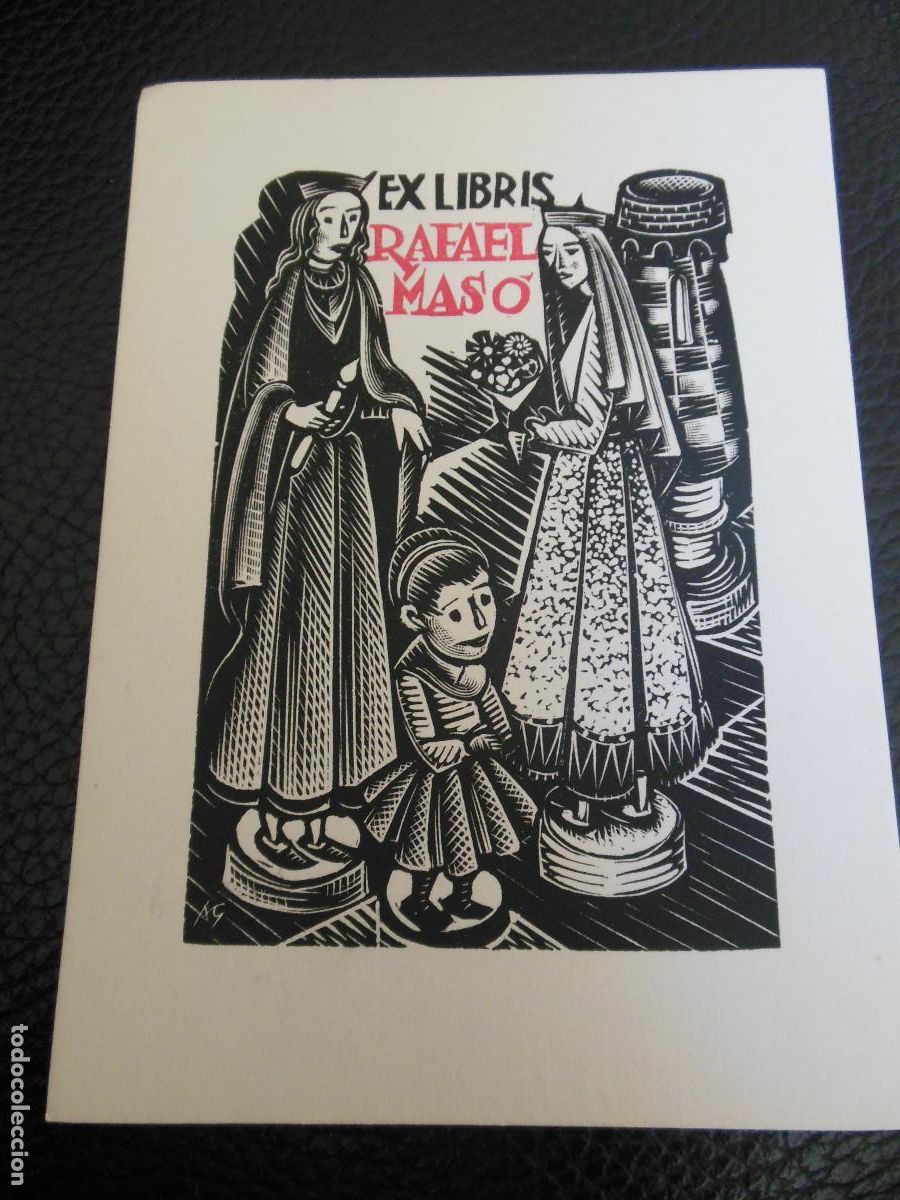 Arte: EXLIBRIS DE A. GELABERT PARA RAFAEL MAS&Oacute; - EX LIBRIS - Foto 1