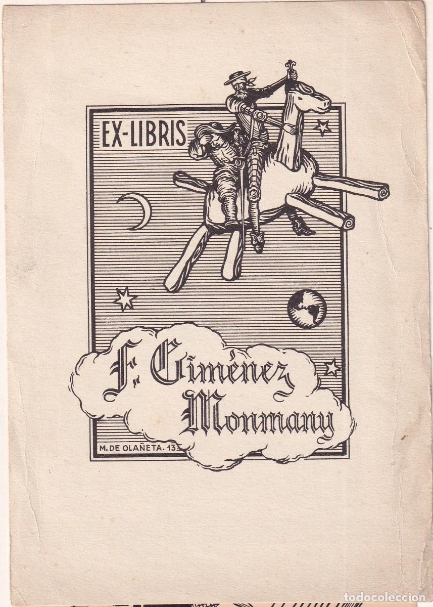 Arte: 3 EX-LIBRIS DE F. GIMENEZ MONMANY - EX LIBRIS - Foto 2