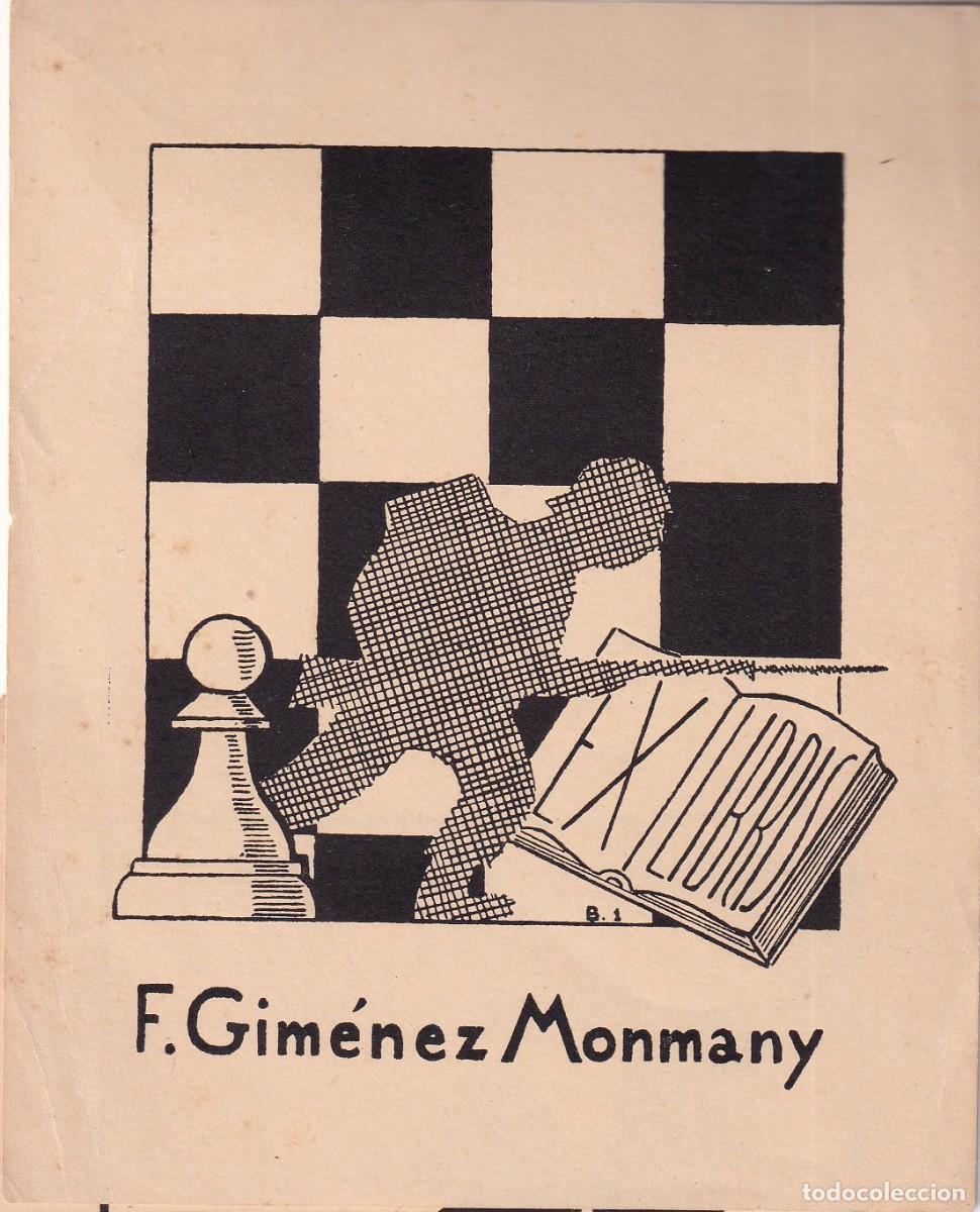Arte: 3 EX-LIBRIS DE F. GIMENEZ MONMANY - EX LIBRIS - Foto 3
