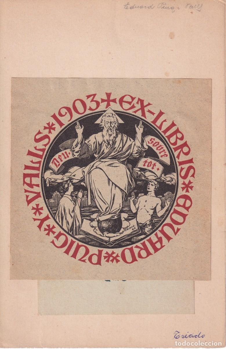 Arte: 2 EX-LIBRIS DE EDUARD PUIG Y VALLS A&Ntilde;O 1903 - EX LIBRIS - Foto 1