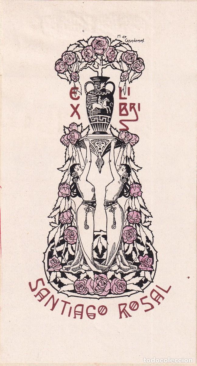 Arte: 3 EX-LIBRIS DE SANTIAGO ROSAL CAMPRODON - EX LIBRIS - Foto 2