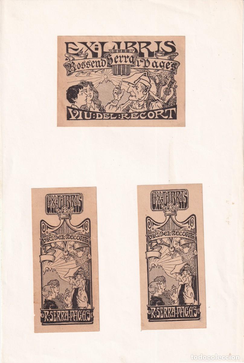 Arte: 3 EX-LIBRIS DE ROSSEND SERRA PAGES - VIU DEL RECORT - EX LIBRIS - Foto 1