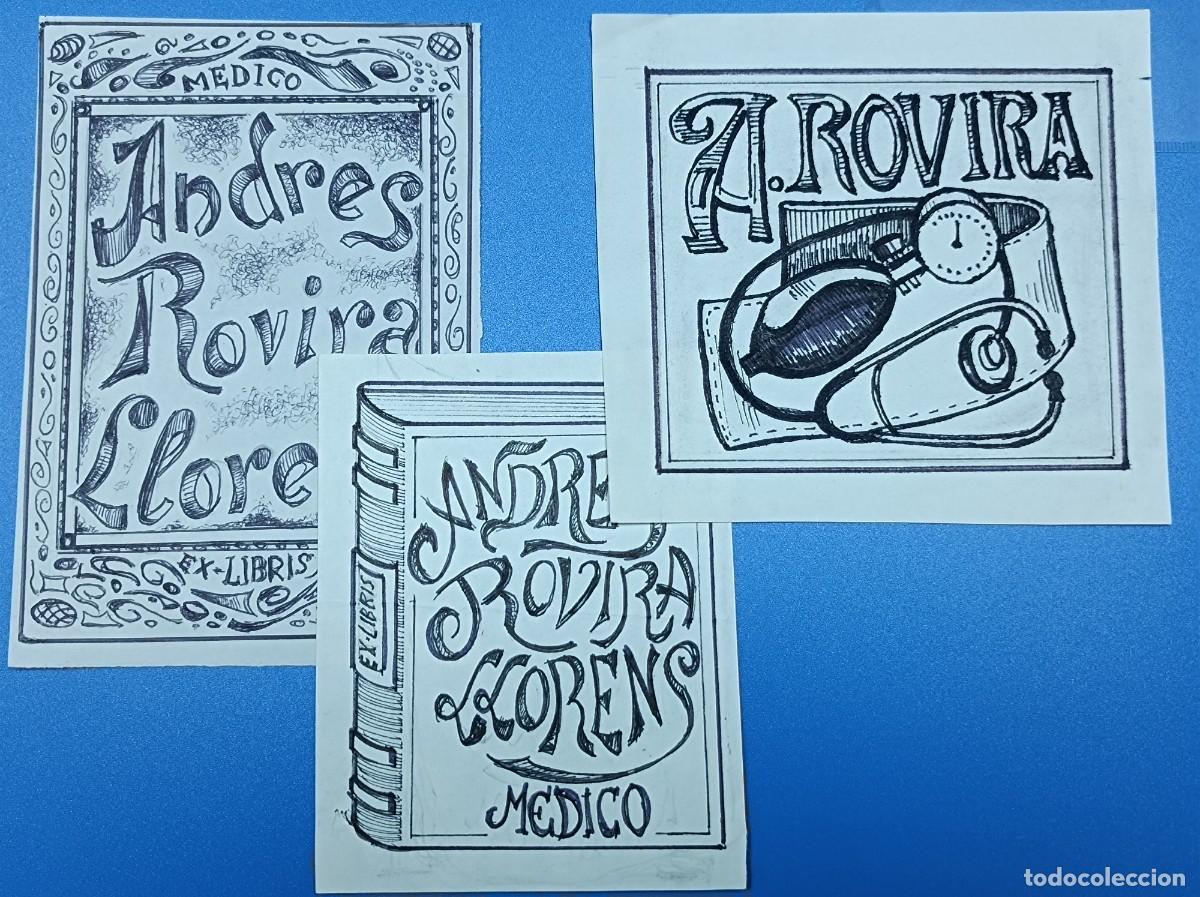 Arte: BOCETO ORIGINAL EX LIBRIS ANDR&Eacute;S ROVIRA - Foto 1