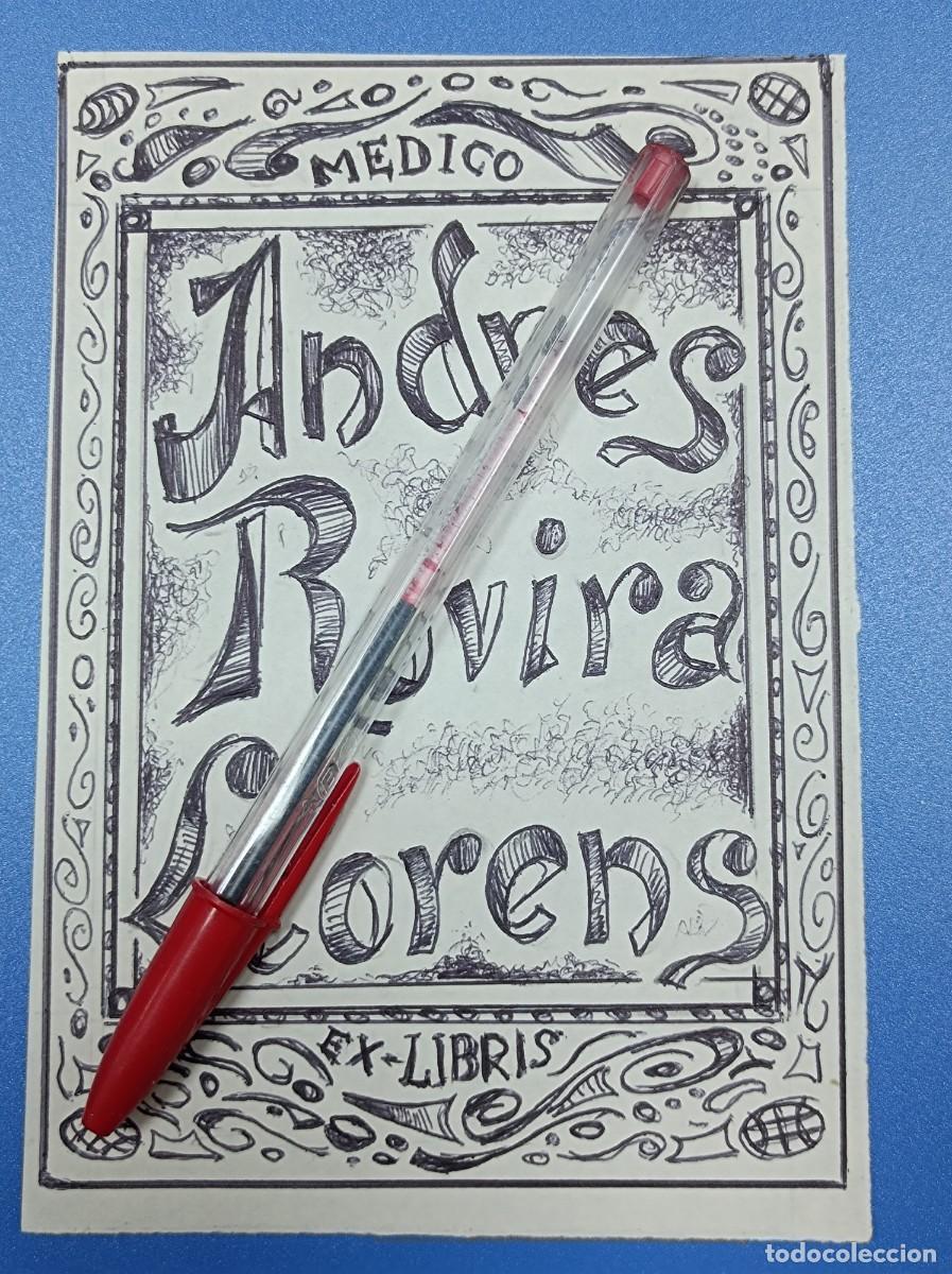 Arte: BOCETO ORIGINAL EX LIBRIS ANDR&Eacute;S ROVIRA - Foto 3