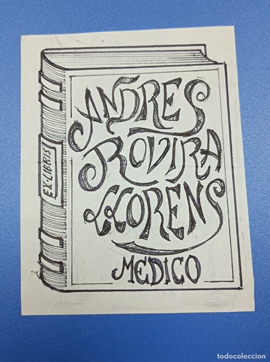 Arte: BOCETO ORIGINAL EX LIBRIS ANDR&Eacute;S ROVIRA - Foto 8