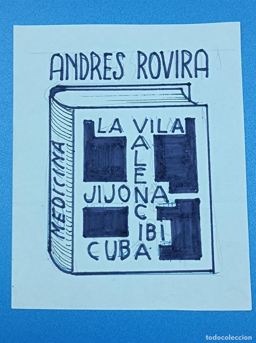 Arte: BOCETO ORIGINAL EX LIBRIS ANDR&Eacute;S ROVIRA - Foto 2