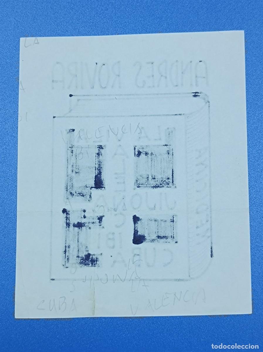 Arte: BOCETO ORIGINAL EX LIBRIS ANDR&Eacute;S ROVIRA - Foto 3