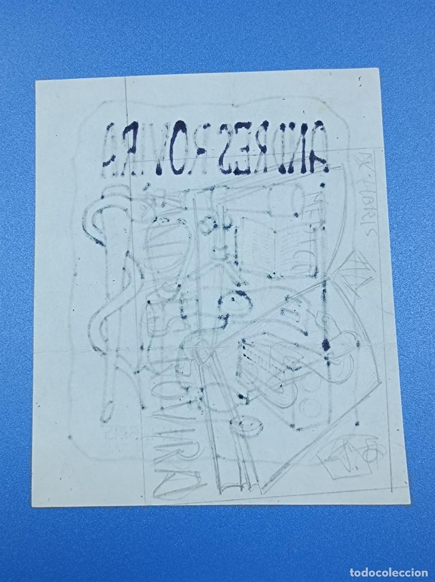 Arte: BOCETO ORIGINAL EX LIBRIS ANDR&Eacute;S ROVIRA - Foto 8