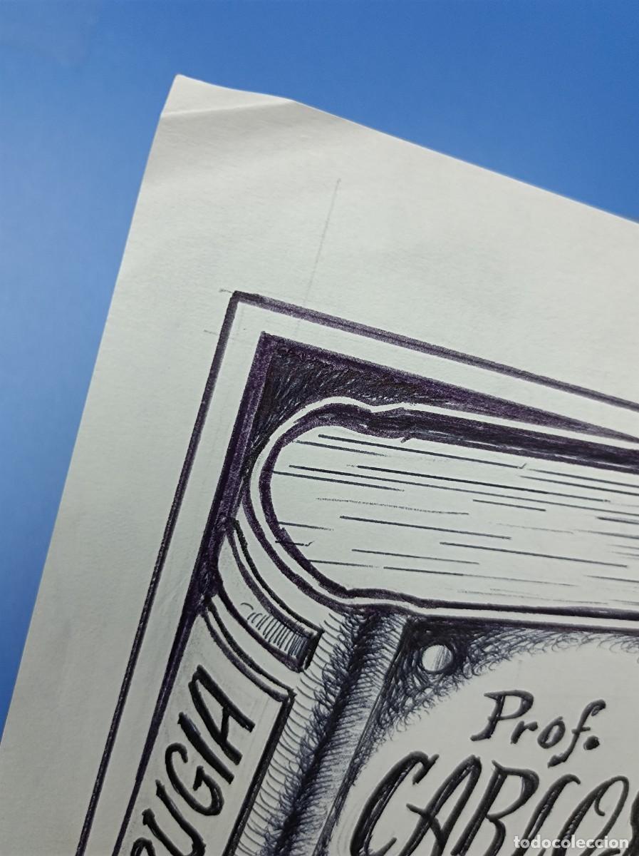 Arte: BOCETO ORIGINAL EX LIBRIS CARLOS CARBONELL - Foto 3