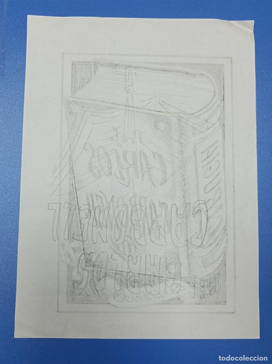 Arte: BOCETO ORIGINAL EX LIBRIS CARLOS CARBONELL - Foto 7