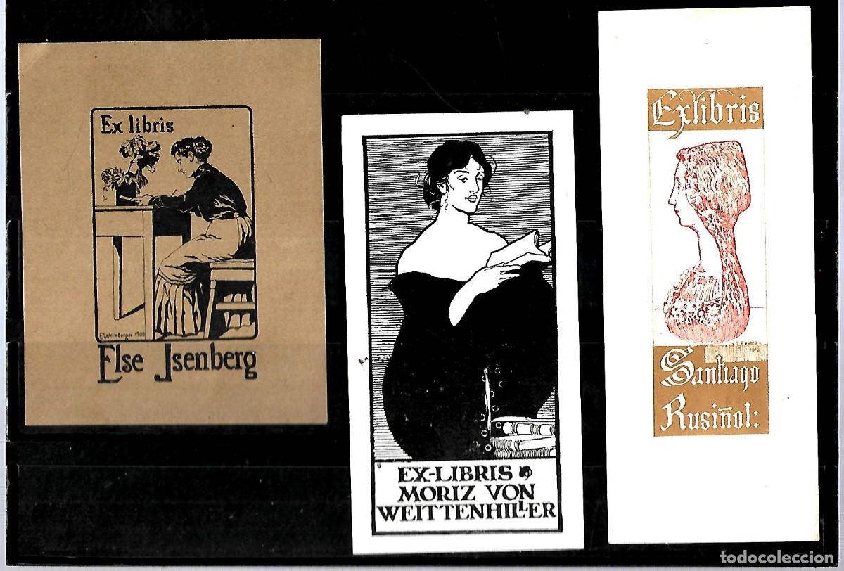 Arte: M3- LOTE DE 8 EXLIBRIS VARIADOS JOSEPH TRIADO DE 1919. - Foto 5
