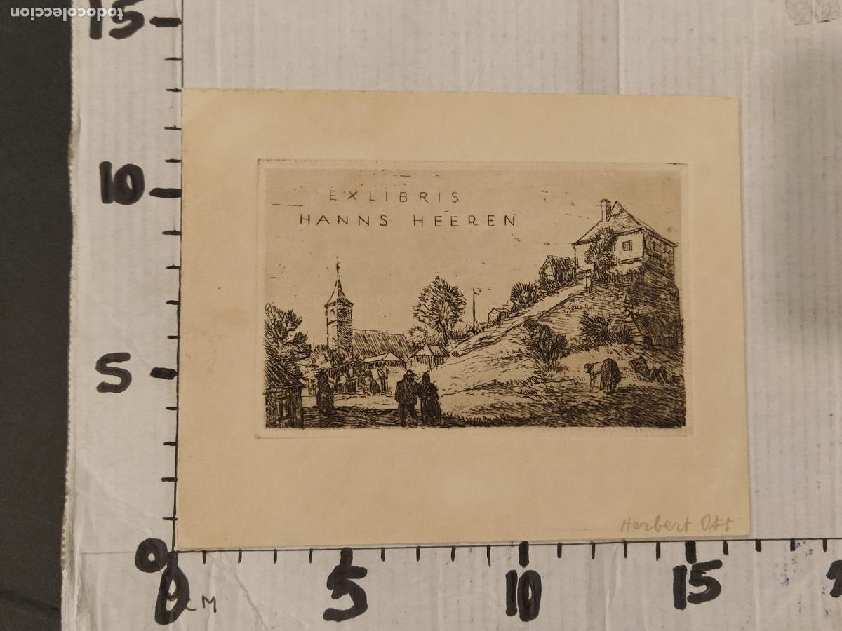 Arte: EX LIBRIS - HANNS HEEREN - HERBERT - GRABADO - EXLIBRIS -(K-13.314) - Foto 3