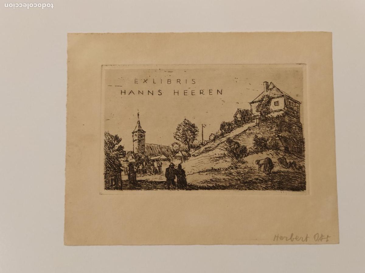 Arte: EX LIBRIS - HANNS HEEREN - HERBERT - GRABADO - EXLIBRIS -(K-13.314) - Foto 1